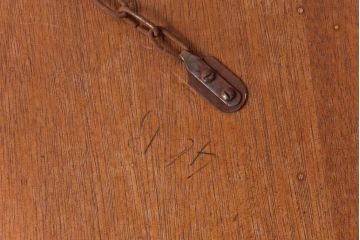 アンティーク雑貨　イギリスビンテージ　小さな丸のカットがシンプルで可愛らしいウォールミラー(壁掛け鏡)