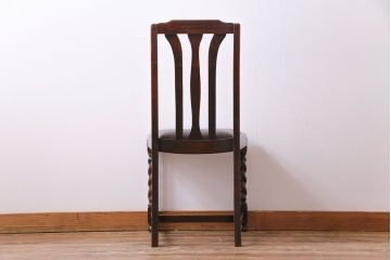 アンティーク家具　イギリスアンティーク　オーク材　上品で味わい深いダイニングチェア(ワークチェア、椅子)(1)
