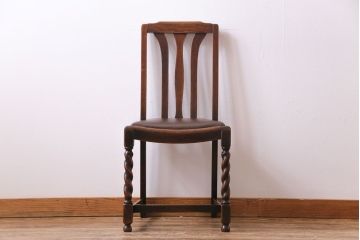 アンティーク家具　イギリスアンティーク　オーク材　上品で味わい深いダイニングチェア(ワークチェア、椅子)(2)