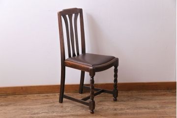 アンティーク家具　イギリスアンティーク　オーク材　上品で味わい深いダイニングチェア(ワークチェア、椅子)(2)