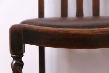 アンティーク家具　イギリスアンティーク　オーク材　上品で味わい深いダイニングチェア(ワークチェア、椅子)(2)