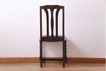 アンティーク家具　イギリスアンティーク　オーク材　上品で味わい深いダイニングチェア(ワークチェア、椅子)(2)