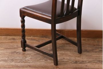 アンティーク家具　イギリスアンティーク　オーク材　上品で味わい深いダイニングチェア(ワークチェア、椅子)(2)