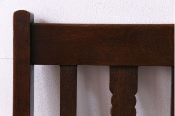 アンティーク家具　イギリスアンティーク　オーク材　挽き物の脚が目を引くダイニングチェア(ワークチェア、椅子)(2)