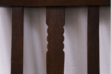 アンティーク家具　イギリスアンティーク　オーク材　挽き物の脚が目を引くダイニングチェア(ワークチェア、椅子)(2)