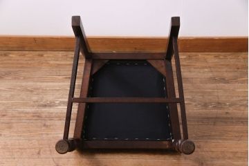 アンティーク家具　イギリスアンティーク　オーク材　挽き物の脚が目を引くダイニングチェア(ワークチェア、椅子)(2)