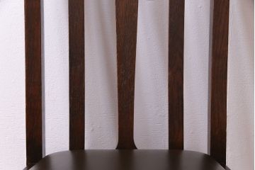 アンティーク家具　イギリスアンティーク　オーク材　挽き物の脚が目を引くダイニングチェア(ワークチェア、椅子)(2)