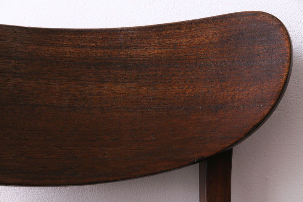 ヴィンテージ家具　北欧ビンテージ　チーク材　なめらかな形がおしゃれなダイニングチェア(ワークチェア、椅子)(3)