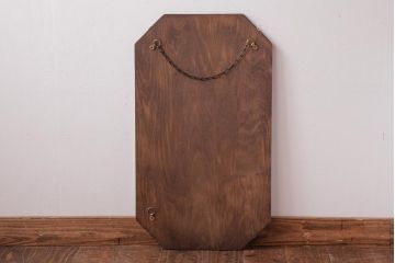 アンティーク雑貨　イギリスビンテージ　様々な空間に馴染むシンプルなオクタゴンミラー(壁掛け鏡)
