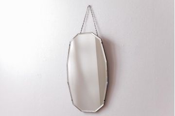 アンティーク雑貨　イギリスビンテージ　洗練されたデザインのウォールミラー(壁掛け鏡)