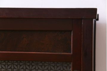 和製アンティーク　ラフジュ工房オリジナル　花菱模様ガラス入り　レトロな雰囲気のローボード(収納棚)