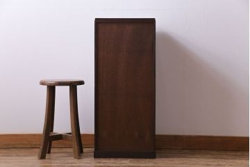 ペイント家具　ネームプレート付き　シックなバイカラーの小引き出し(サイドチェスト、小物収納)