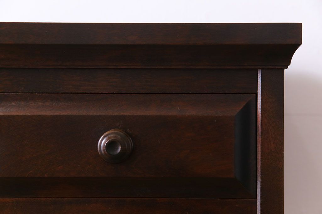 中古　北海道民芸家具　深い色味が魅力的なチェスト(整理箪笥、引き出し)(定価約24万円)