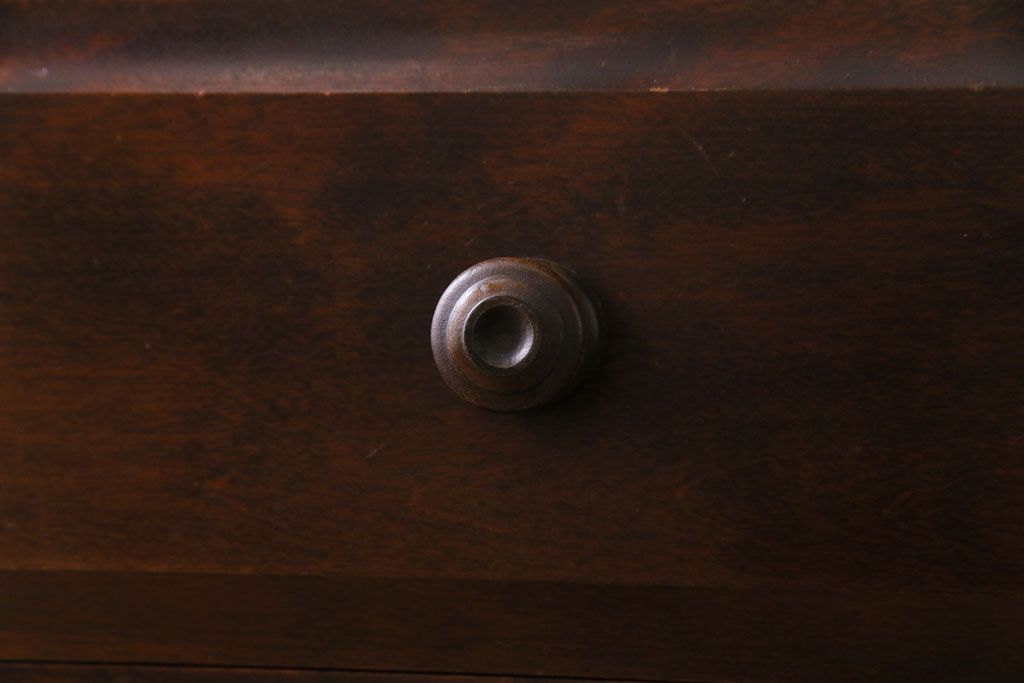 中古　北海道民芸家具　深い色味が魅力的なチェスト(整理箪笥、引き出し)(定価約24万円)