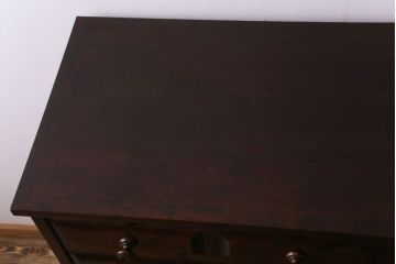 中古　北海道民芸家具　深い色味が魅力的なチェスト(整理箪笥、引き出し)(定価約24万円)