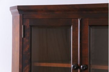 中古　北海道民芸家具　#145　和洋どちらの空間にも馴染むシックな隅棚(コーナーキャビネット、飾り棚)