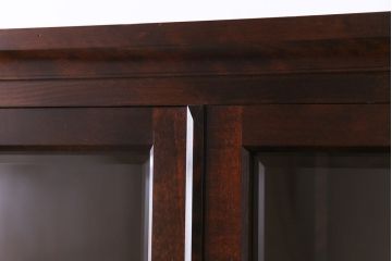 中古　北海道民芸家具　#145　和洋どちらの空間にも馴染むシックな隅棚(コーナーキャビネット、飾り棚)