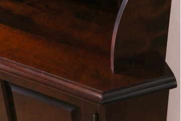 中古　北海道民芸家具　#145　和洋どちらの空間にも馴染むシックな隅棚(コーナーキャビネット、飾り棚)