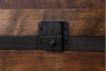 中古　北海道民芸家具　#145　和洋どちらの空間にも馴染むシックな隅棚(コーナーキャビネット、飾り棚)