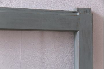 ペイント家具　モールガラス入り!淡い色味がおしゃれなガラス戸(窓、引き戸、建具)2枚組