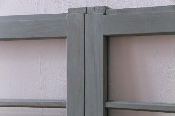 ペイント家具　モールガラス入り!淡い色味がおしゃれなガラス戸(窓、引き戸、建具)2枚組