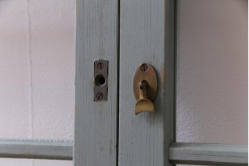 ペイント家具　モールガラス入り!淡い色味がおしゃれなガラス戸(窓、引き戸、建具)2枚組