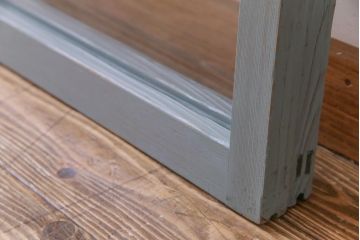 ペイント家具　モールガラス入り!淡い色味がおしゃれなガラス戸(窓、引き戸、建具)2枚組