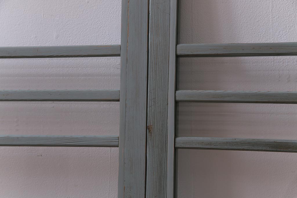 ペイント家具　モールガラス入り!淡い色味がおしゃれなガラス戸(窓、引き戸、建具)2枚組