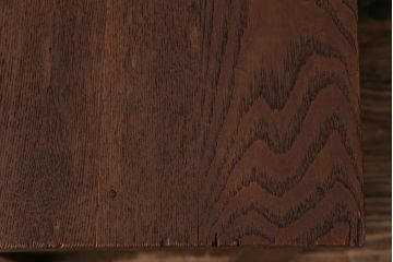 レトロ家具　昭和レトロ　ナラ材　飾り気の無い素朴さが魅力の学校スツール(角スツール、花台)(2)