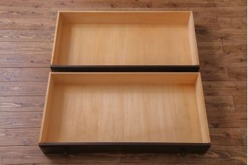 中古　北海道民芸家具　鏡付き　上品な雰囲気づくりに活躍する2段重ねワードローブ(洋服タンス、洋服箪笥)(定価約80万円)(2)