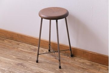 ラフジュ工房オリジナル　コンパクトで可愛らしいスツール(鉄脚チェア、椅子、イス)(R-031539)(1)
