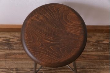 ラフジュ工房オリジナル　コンパクトで可愛らしいスツール(鉄脚チェア、椅子、イス)(R-031539)(1)