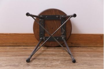 ラフジュ工房オリジナル　コンパクトで可愛らしいスツール(鉄脚チェア、椅子、イス)(R-031539)(1)