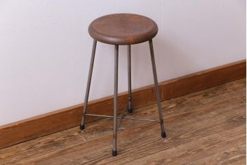 ラフジュ工房オリジナル　コンパクトで可愛らしいスツール(鉄脚チェア、椅子)(2)