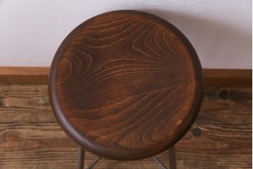 ラフジュ工房オリジナル　コンパクトで可愛らしいスツール(鉄脚チェア、椅子)(3)