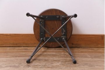 ラフジュ工房オリジナル　コンパクトで可愛らしいスツール(鉄脚チェア、椅子)