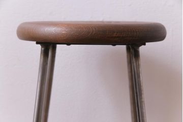 ラフジュ工房オリジナル　丸い座面がおしゃれな鉄脚スツール(チェア、椅子)(2)