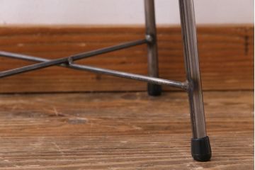 ラフジュ工房オリジナル　細身の鉄脚が格好いい丸スツール(チェア、椅子)(2)
