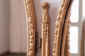 アンティーク雑貨　イギリスアンティーク　リッチな雰囲気漂うオーバル三面鏡(スタンドミラー)