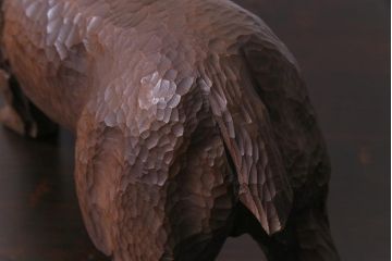 アンティーク雑貨　ビンテージ　日本製　ユニークな存在感を放つ木彫りのブルドッグ(置物、ディスプレイ)