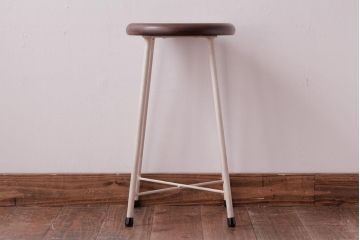 ラフジュ工房オリジナル　ペイントチェア　ナチュラルな雰囲気がお洒落な鉄脚丸スツール(チェア、椅子)(1)