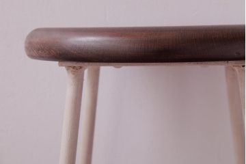 ラフジュ工房オリジナル　ペイントチェア　ナチュラルな雰囲気がお洒落な鉄脚丸スツール(チェア、椅子)(1)