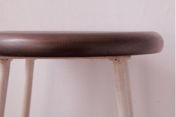 ラフジュ工房オリジナル　ペイントチェア　ナチュラルな雰囲気がお洒落な鉄脚丸スツール(チェア、椅子)(1)