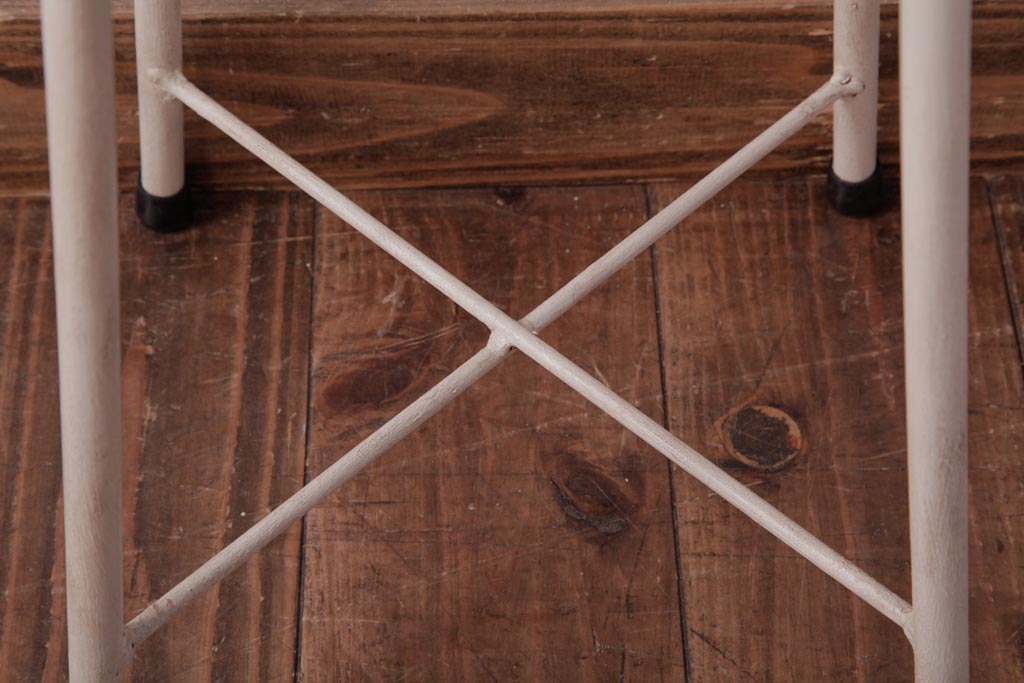 ラフジュ工房オリジナル　ペイントチェア　ナチュラルな雰囲気がお洒落な鉄脚丸スツール(チェア、椅子)(1)