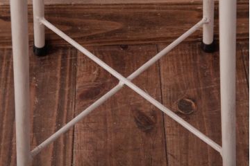 ラフジュ工房オリジナル　ペイントチェア　ナチュラルな雰囲気がお洒落な鉄脚丸スツール(チェア、椅子)(1)