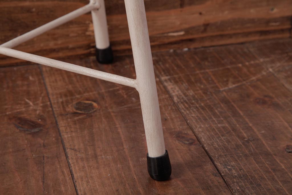 ラフジュ工房オリジナル　ペイントチェア　ナチュラルな雰囲気がお洒落な鉄脚丸スツール(チェア、椅子)(1)