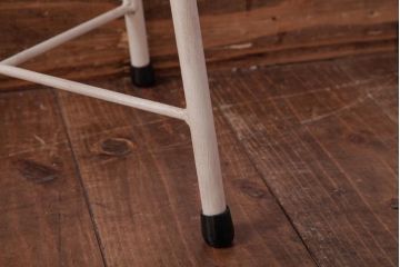 ラフジュ工房オリジナル　ペイントチェア　ナチュラルな雰囲気がお洒落な鉄脚丸スツール(チェア、椅子)(1)