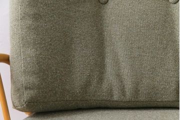 ヴィンテージ家具　イギリスビンテージ　ERCOL(アーコール)　ジュビリー(Jubilee)　グリーンのファブリックが優しげな一人掛けソファ(1)