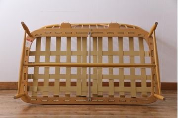 ヴィンテージ家具　イギリスビンテージ　ERCOL(アーコール)　ジュビリー(Jubilee)　グリーンのファブリックが優しげな二人掛けソファ