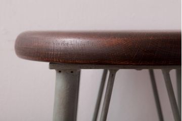 ラフジュ工房オリジナル　アンティークペイントがお洒落な丸スツール(椅子、チェア、丸イス)(3)